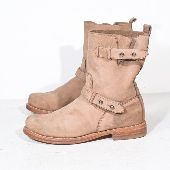 Rag & Bone New York Moto Boot in Beige Suede - 38 - Picture 2 of 7